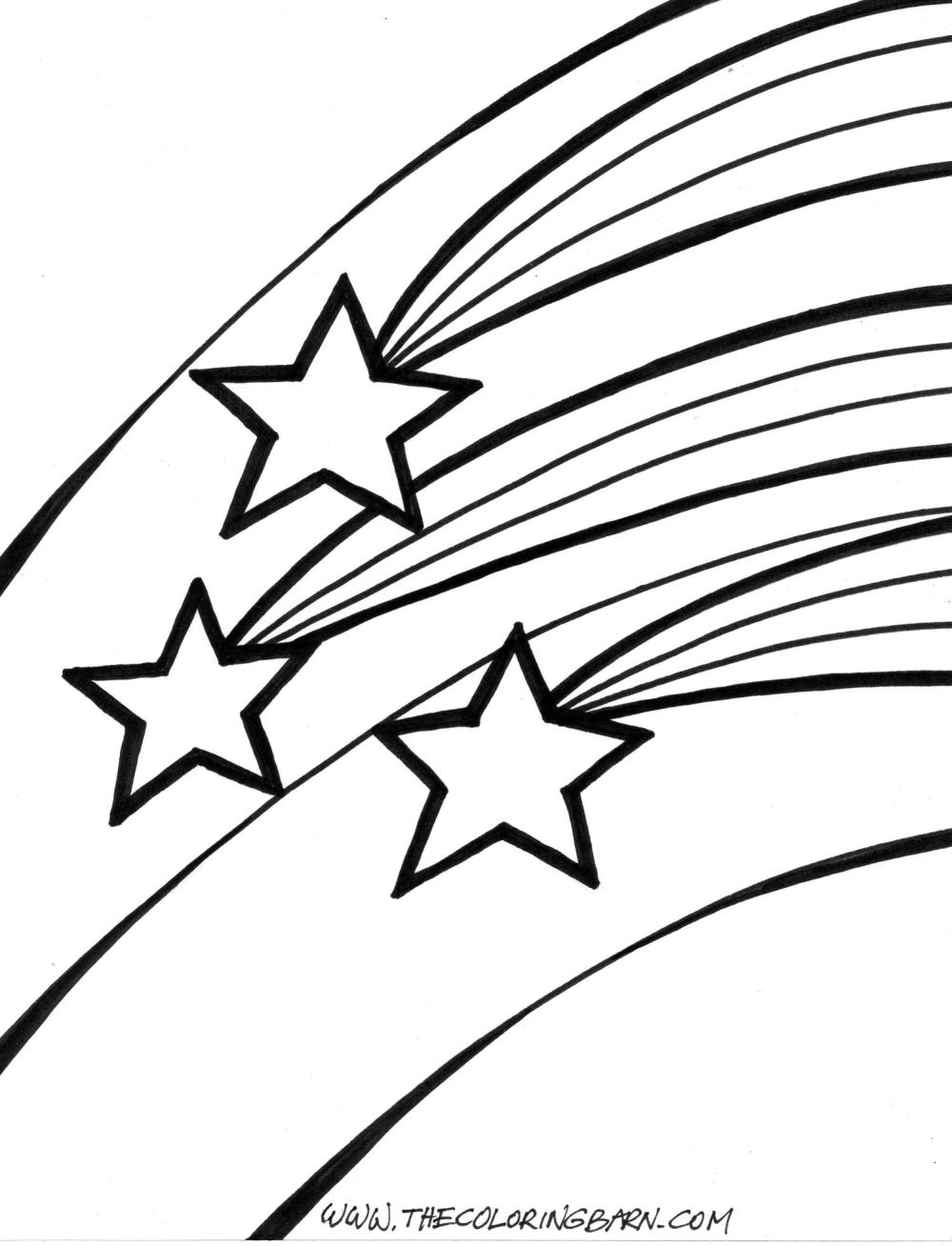 Shooting star line clipart