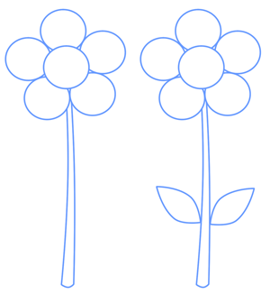 Cartoon Flower Step by Step Drawing Lesson