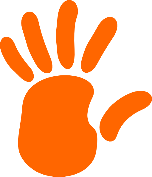 Left Hand - Orange Clip Art - vector clip art online ...