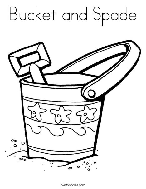 Bucket and Spade Coloring Page - Twisty Noodle
