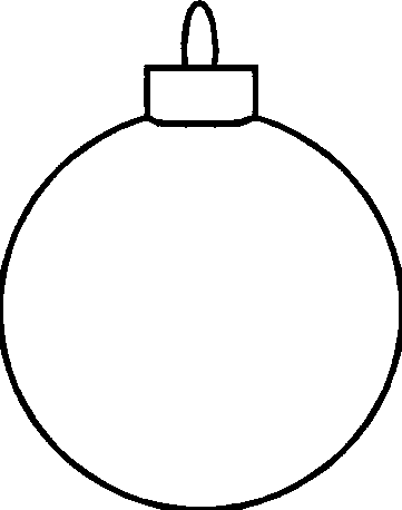 Christmas Ornament Clip Art – Black And White – Happy Holidays!