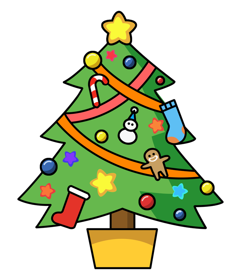 Christmas tree family clipart