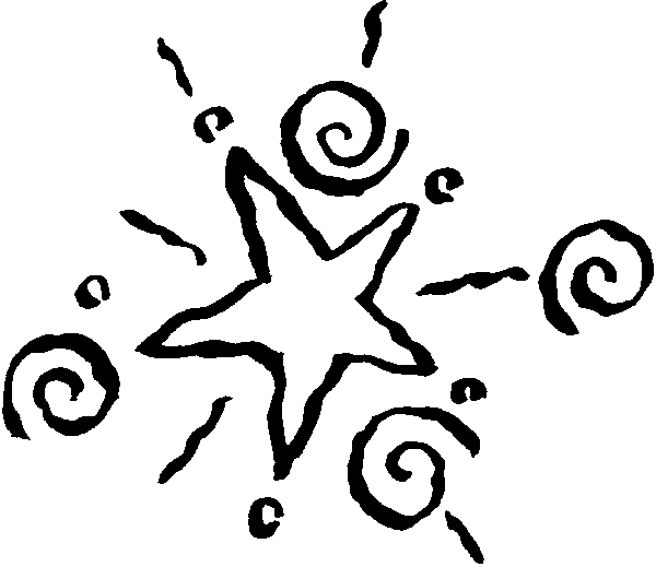 Black And White Star Clipart