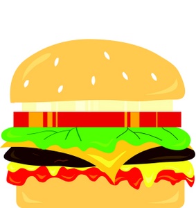 Cheeseburger Clipart Image - Cheeseburger With All the Trimmings