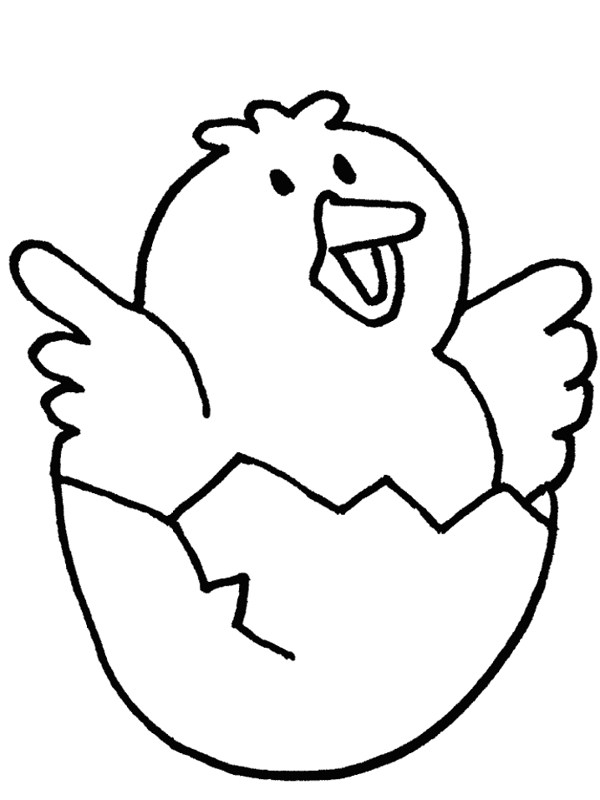 Chick Black And White Clipart