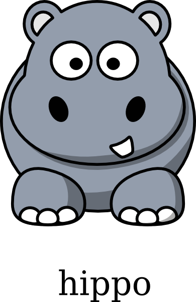 Hippo vector graphics clipart image #37243