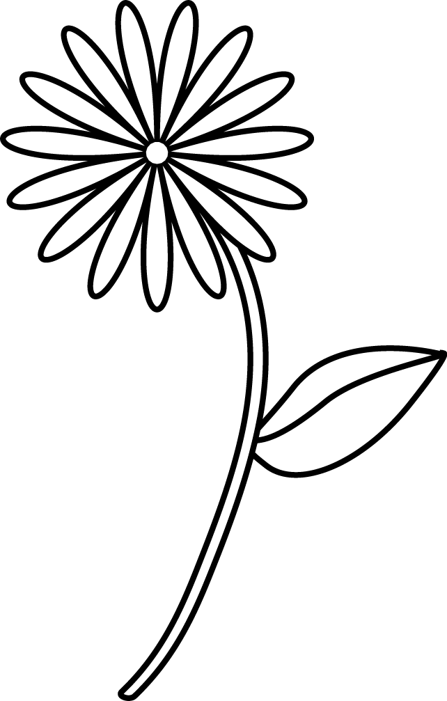 Best Photos of Line Drawings Of Flowers - Flower Clip Art Black ...