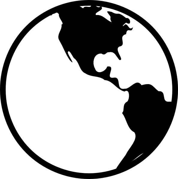 Image of Globe Clipart Black and White #13511, Black and White Boy ...