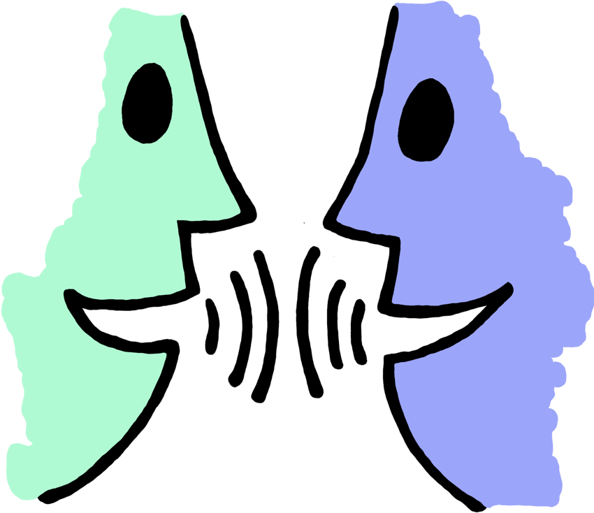two people discussing clipart people
