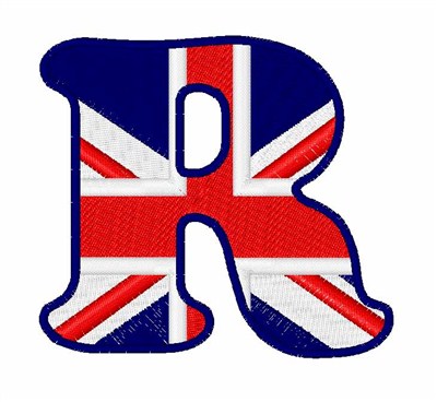 Hopscotch Embroidery Design: British Flag Font R 2.01 inches H x ...