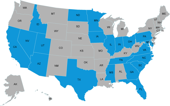 Continental is an admitted carrier in 21 states.