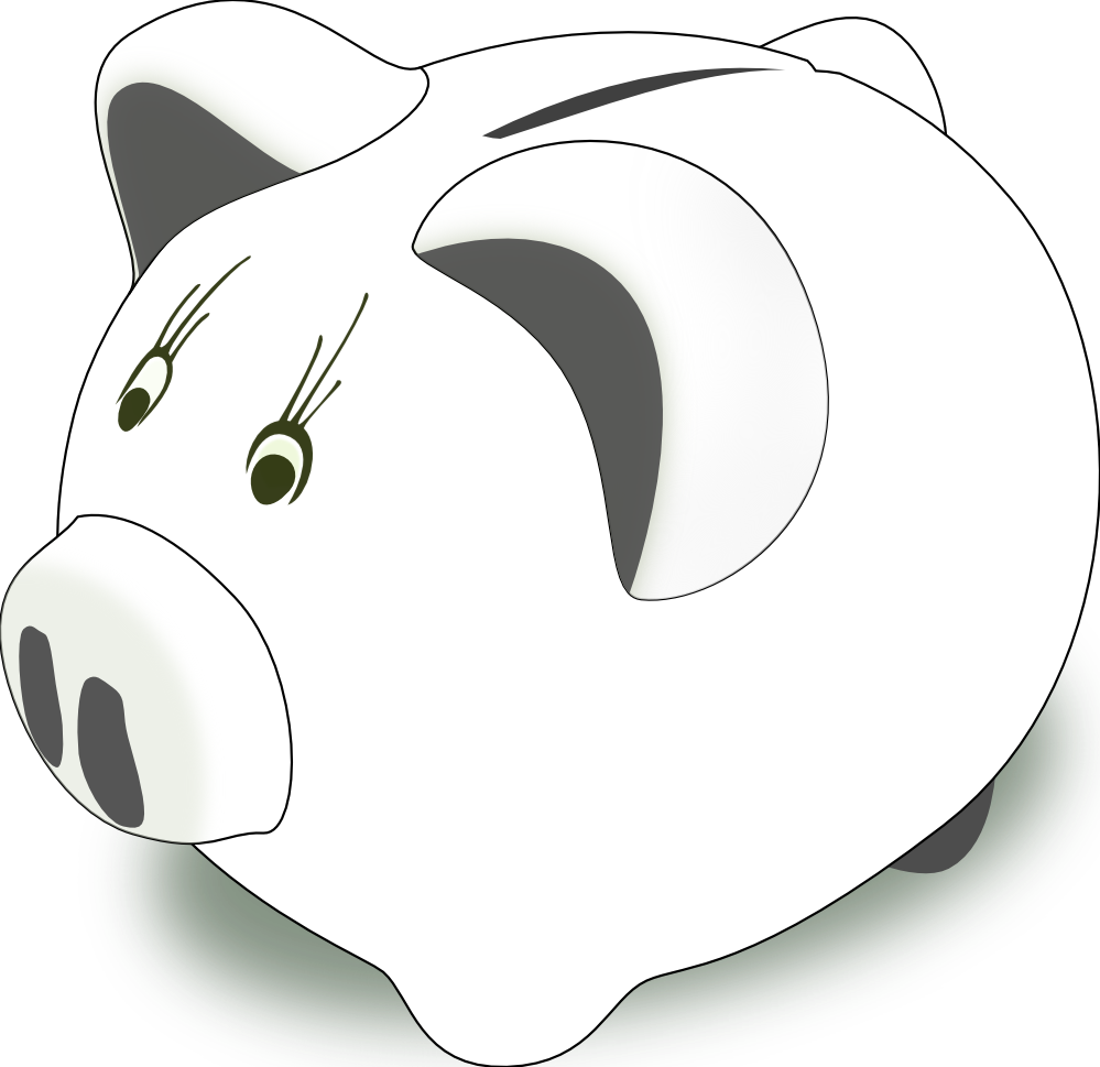 Piggy Bank Clip Art Black And White - Free Clipart ...