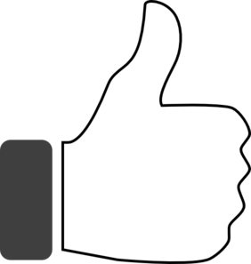 Black And White Thumbs Up Clip Art - vector clip art ...