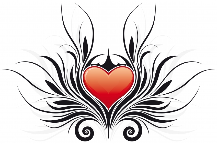 Flower And Heart Tattoo Designs