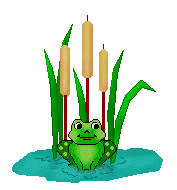 Frog Clip Art - Frogs, Water and Cattails