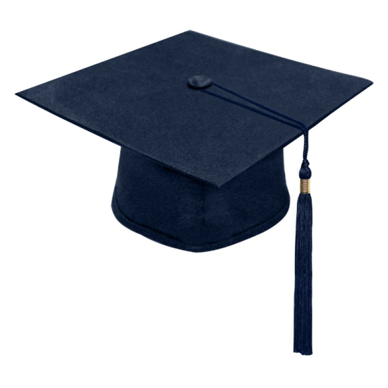 Matte Navy Blue High School Cap & Tassel | Gradshop