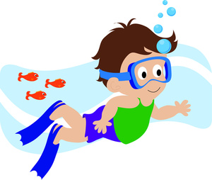A boy swimming clipart