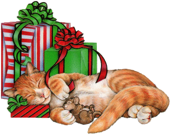 Christmas cat clip art