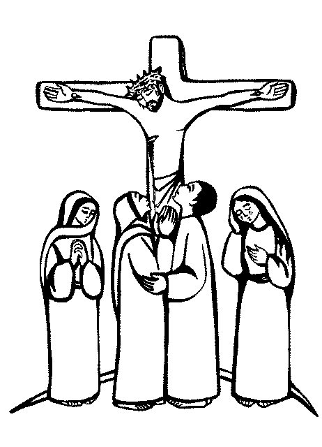 Jesus on cross clipart black and white - ClipartFox