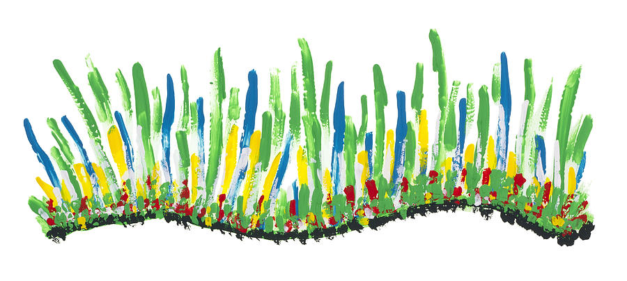 Isolated Abstract Painted Grass Drawing by Aleksandr Volkov