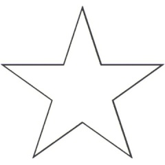 Medium Sized Black and White Outline Stars