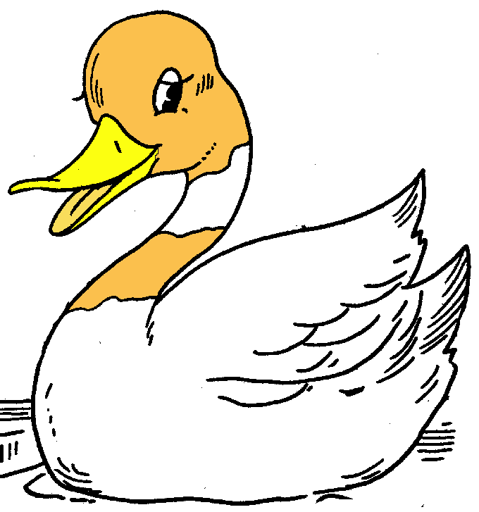 Duck Black And White Clipart