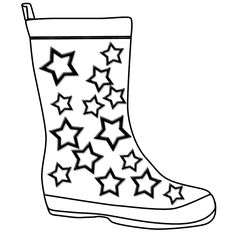 Winter boots clipart black and white