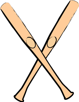 Baseball Crossed Bats Clipart