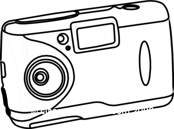 Digital camera clipart black and white