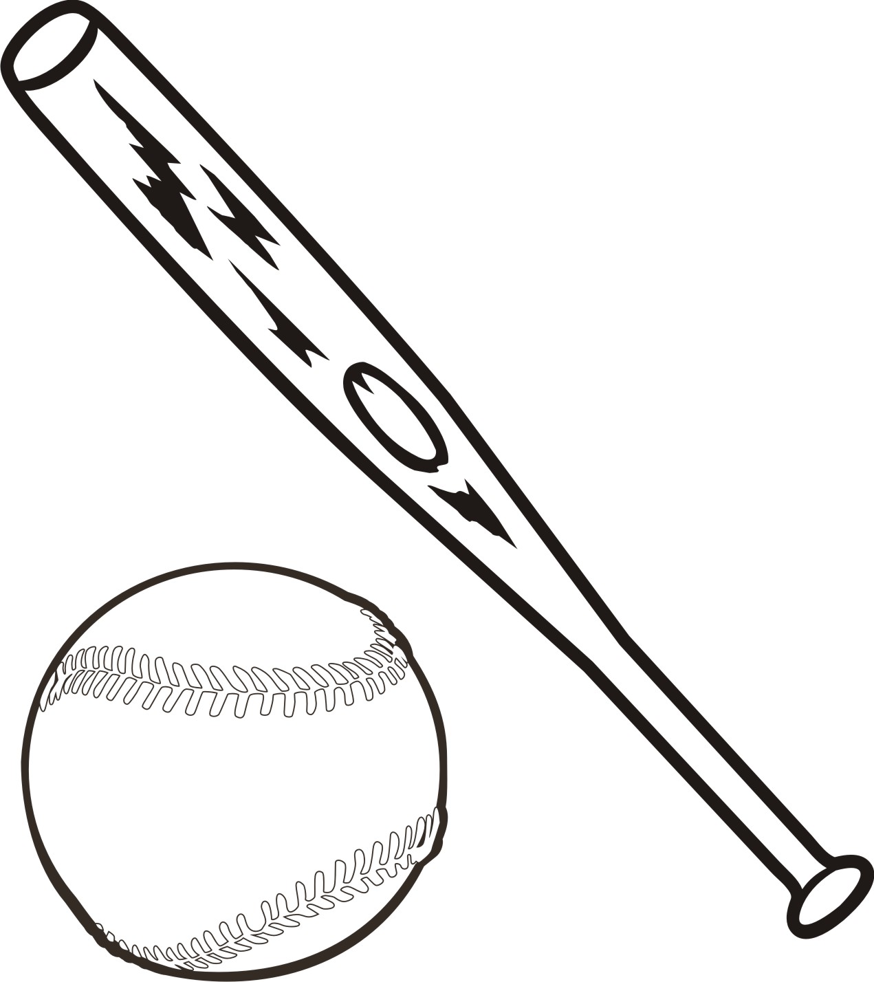 Softball Balks And Bat Drawing | Free Download Clip Art | Free ...