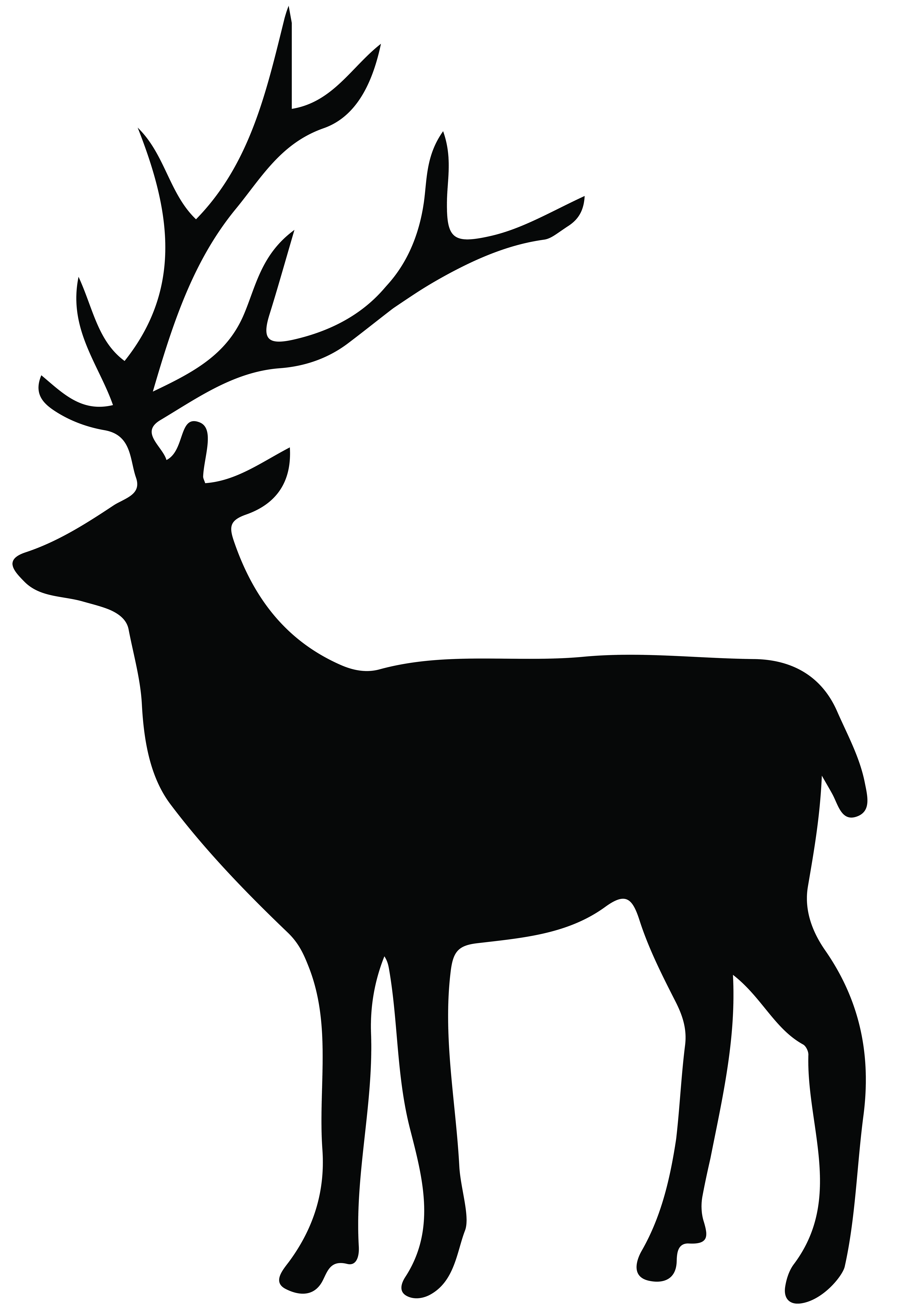 Deer Silhouette PNG Transparent Clip Art Image