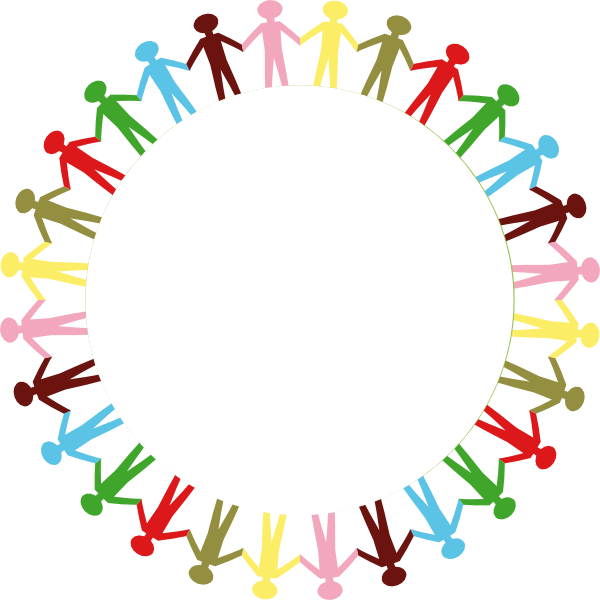 People holding hands in circle clipart