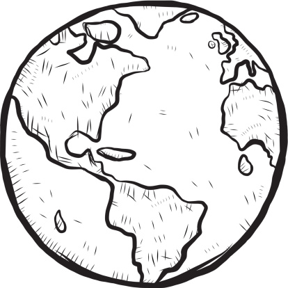 Earth drawing black and white - ClipartFox
