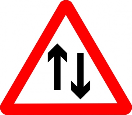 Road with signs clipart