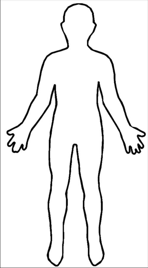 Human Body Outline Sketch for children - Health Token