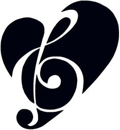 Musical Heart Note Stencil - ClipArt Best