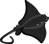 Black stingray clipart