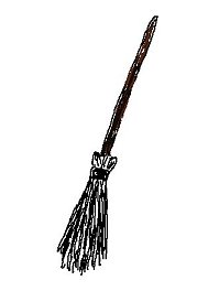 Witch on broomstick clipart