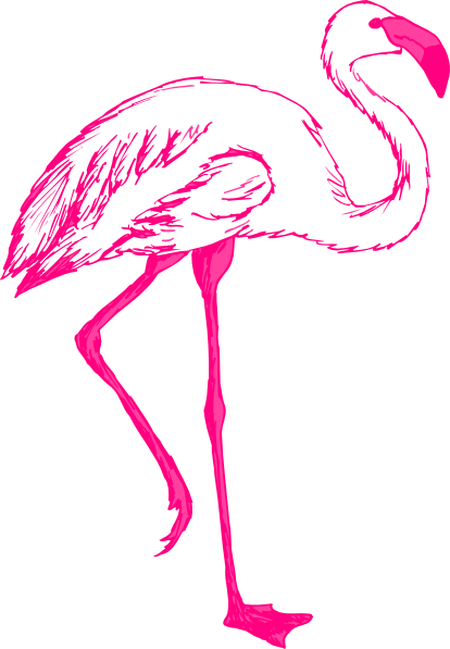 Images of a pink flamingo free clipart