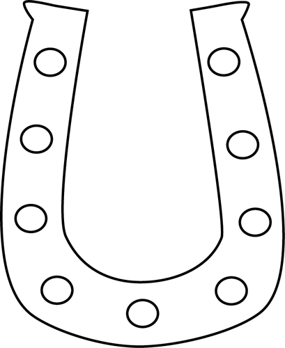 Horse shoe outline clipart black and white