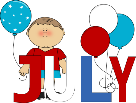 July Calendar Clipart