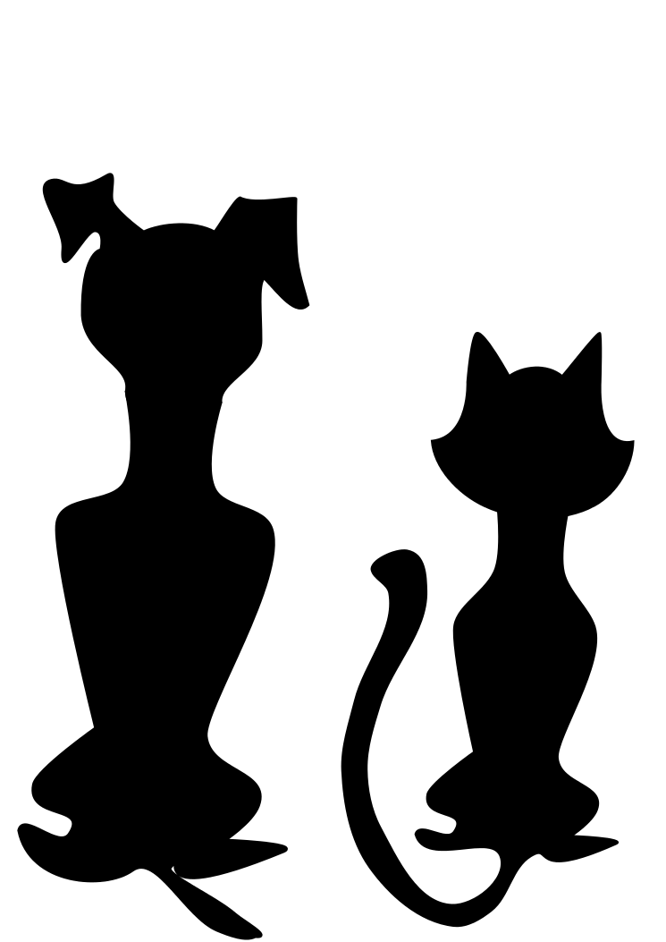 Dog And Cat Silhouette - Free Clipart Images