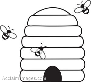 Bee Hive Outline Clipart