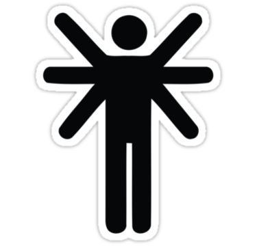 Arm flapping pictogram man" Stickers by inspctrspactime | Redbubble