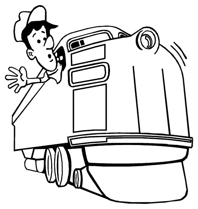Train and Engineer Coloring Page | crayola.com