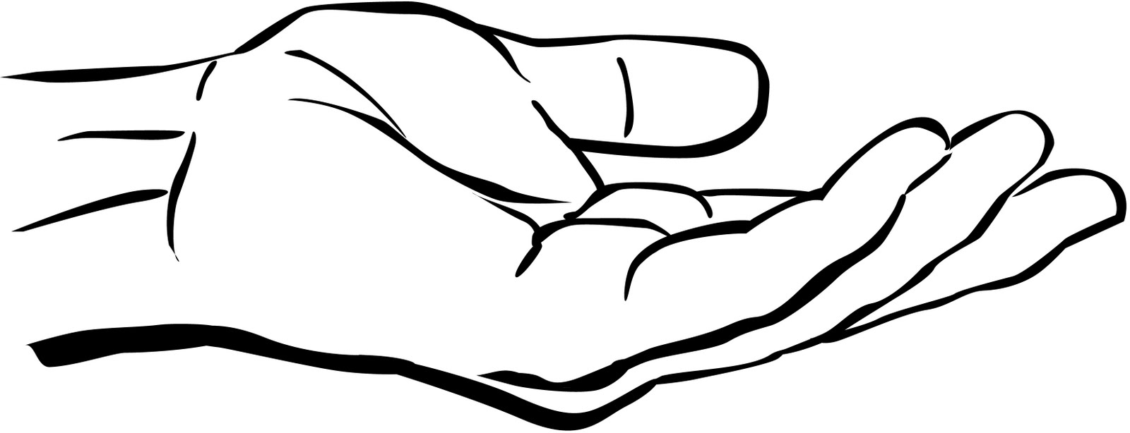 Open hand clipart black and white - ClipartFox