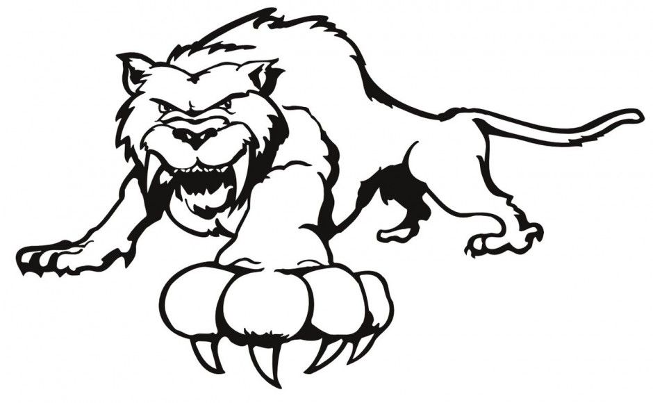 Outline Of A Tiger - AZ Coloring Pages