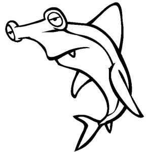 A Realistic Drawing of Hammerhead Shark Coloring Page | Kids Play ...