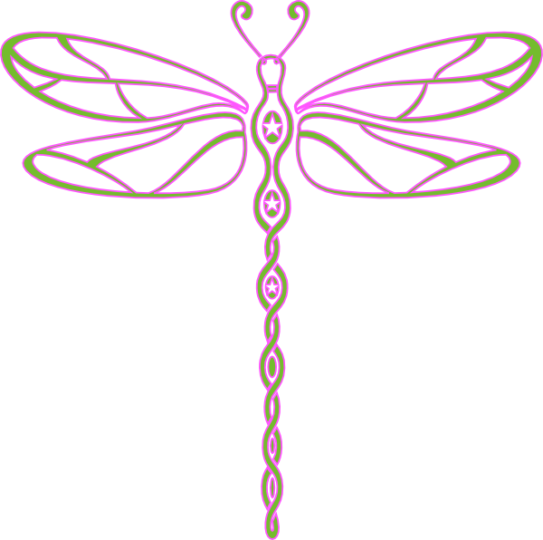 Pink And Green Dragonfly Clip Art - vector clip art ...