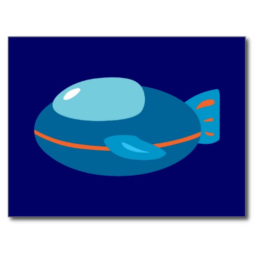 Cartoon Space Ship Postcards & Postcard Template Designs